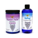 RnA ReSet ReMag & Vitamine C Reset Bundle – Supplément de magnésium liquide (16,2 Fl Oz) et poudre de vitamine C aromatisée aux baies (14,81 Oz)