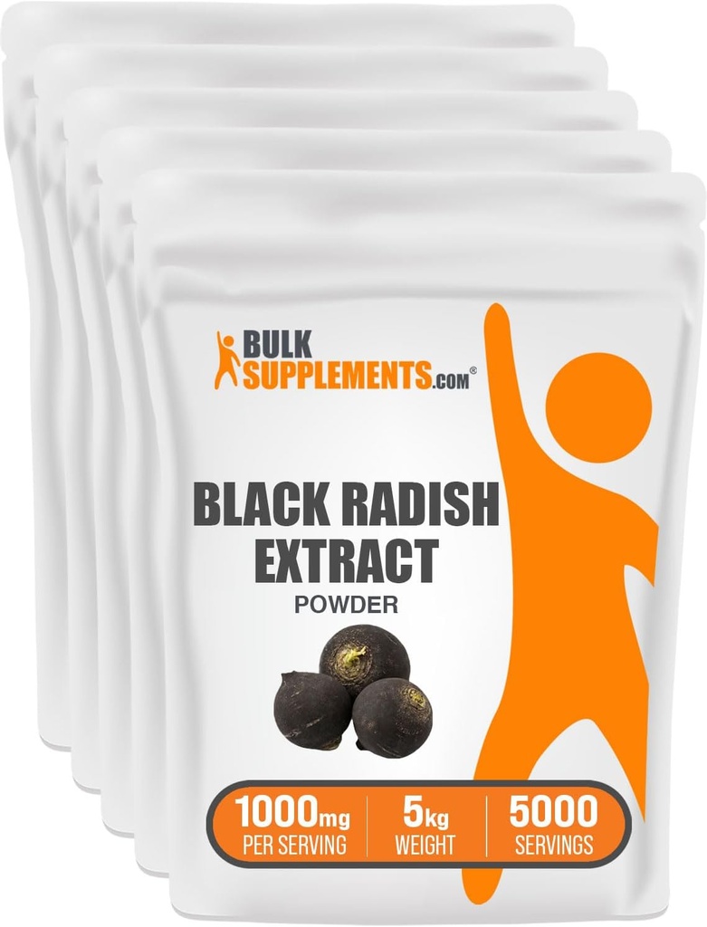 BulkSupplements.com Black Radish Extract Powder - Support du foie - Espagnol Black Radish Extract - Supplément du foie - Suppléments à base de plantes pour la santé du foie et de la digestion (5 kilogrammes - 11 lbs)