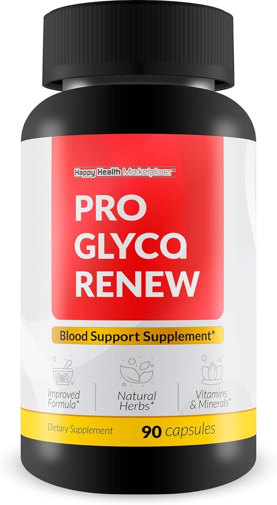 Pro Glyca Renew - Notre meilleur supplément de soutien du sang - Meilleur supplément de soutien du glucose berbérique gingembre curcuma - Santé du sucre Santé du sang - Pilules d'équilibre du sang pour stimuler le sang - Supplément de sang