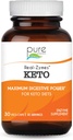 Real-ZymesTM KETO Supplément enzymatiques digestifs avec probiotiques pour une meilleure digestion - Support naturel pour soulager le blottis, le gaz, le bélissement, la diarrhée, la constipation, l'IBS, etc. - 30 capsules