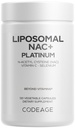 Codeage Platine NAC+ liposomique - N-acétyl L-Cysteine, vitamine C, acide alpha lipoïque, sélénium - 2-mois d'approvisionnement - Helix Livraison liposomique - Phospholipide - Supplément alimentaire NAC non OGM - 120 capsules