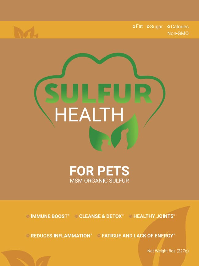 Sulfur biologique pour animaux de compagnie - 99,9 % Pure MSM Supplément pour animaux de compagnie - Testé en laboratoire et certifié MSM pour animaux de compagnie