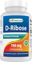 D-Ribose 700mg 180 Vcaps - Production naturelle d'énergie ATP - Fabriqué dans un établissement certifié BPF aux États-Unis et testé par un tiers pour la pureté. Garanti!!