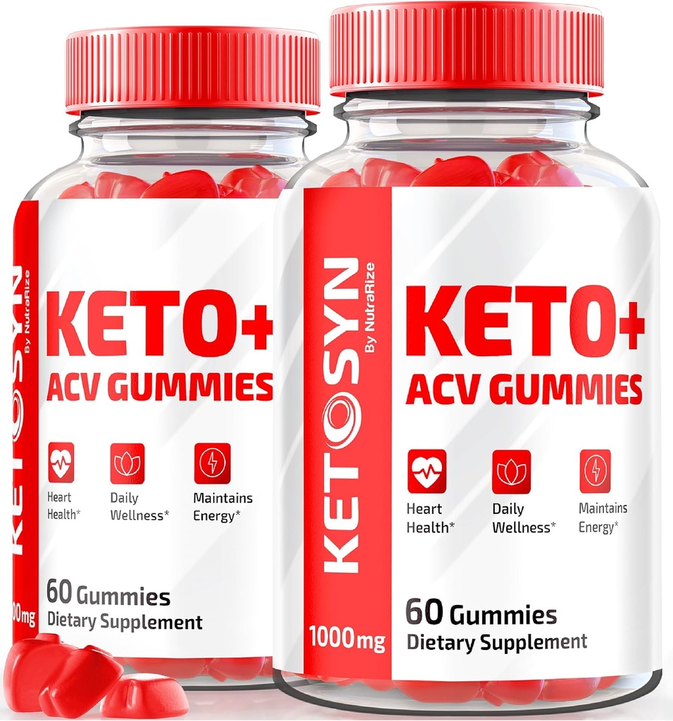 (2 Pack) Ketosyn ACV Keto Gummies, Ketosyn Keto + ACV Gummies pour la perte de poids avancée, Keto Syn supplément de vinaigre de cidre de pomme, Keto-Syn résistance maximale 1000MG, Gomitas critiques (120 Gummies)