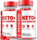 (2 Pack) Ketosyn ACV Keto Gummies, Ketosyn Keto + ACV Gummies pour la perte de poids avancée, Keto Syn supplément de vinaigre de cidre de pomme, Keto-Syn résistance maximale 1000MG, Gomitas critiques (120 Gummies)