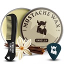 Kit de cire et de peigne à la moustache Viking - 2 onces, Vanille - Kit complet de toilettage à la moustache pour homme - Styling à la main et à la cire - Peigne de précision et de collage à la poche