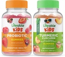 Lifeable Probiotic 2 Million CFU Enfants + Curcumin curcumin curcumin curcumin, Gummies Bundle - Grande dégustation, supplément de vitamine, sans gluten, sans OGM, gummy à croquer