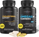 Livingood Daily Cholestérol Support, 60 Capsules Végétariennes - CoQ10, Stérols végétaux, Stérols végétaux, Bergamote et suppléments à l'ail Soutenir la santé cardiaque et la production saine de lipides - Non-OGM et végétalien