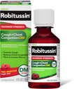 Robitussine Adulte Force maximale Toux + Congestion thoracique DM Max (4 fl. oz. Bouteille), Toux Suppresseur & Expectorant, Arôme aux framboises
