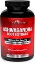 Divine Bounty Capsules Organic Ashwagandha - 1200mg Ashwagandha poudre avec poivre noir pour l'absorption améliorée - Supplément Ashwaganda pour le calme et le soutien de l'humeur - 90 Capsules Veggie