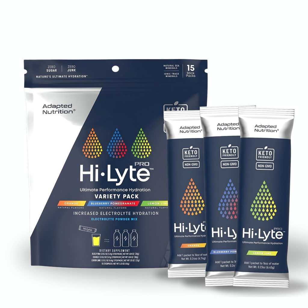 Alimentation adaptée Packs d'hydratation Hi-Lyte Pro - 15 paquets de boissons individuels Pack de variétés