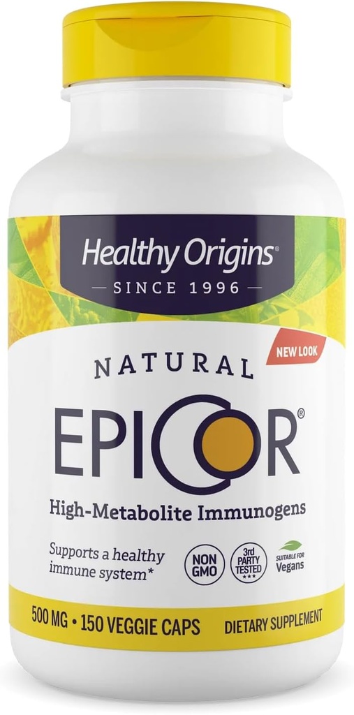 Origines saines EpiCor 500 mg (support immunitaire, sans OGM, sans gluten), 150 gélules de Veggie