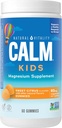 Vitalité naturelle Supplément de magnésium pour enfants CALM Gummies, Gummies pour l'humeur équilibrée, soutient le développement sain, sans gluten, végétalien, agrumes doux Saveur - 60 Gummies