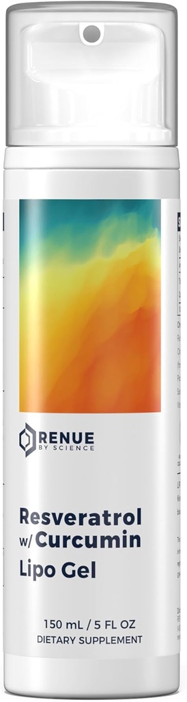 RENUE by Science Curcumin Resveratrol Supplément de liposomal Turmeric et Resveratrol Supplément de 150ml Resveratrol wirh Curcumin Gel 125mg Resveratrol & 75mg Curcumin par service
