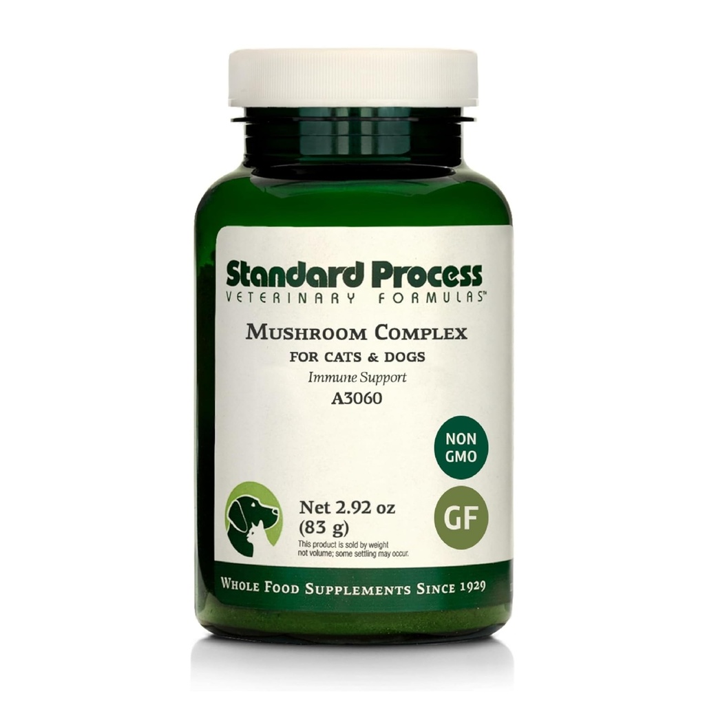 Complexe de champignons de procédé standard pour chiens et chats - Supplément de soutien immunitaire avec colostrum bovin - Poudre d'extrait de la crinière de lion pour chien et chat Immunissance - Aide essentielle pour la santé des animaux de compagnie - 2,92 oz