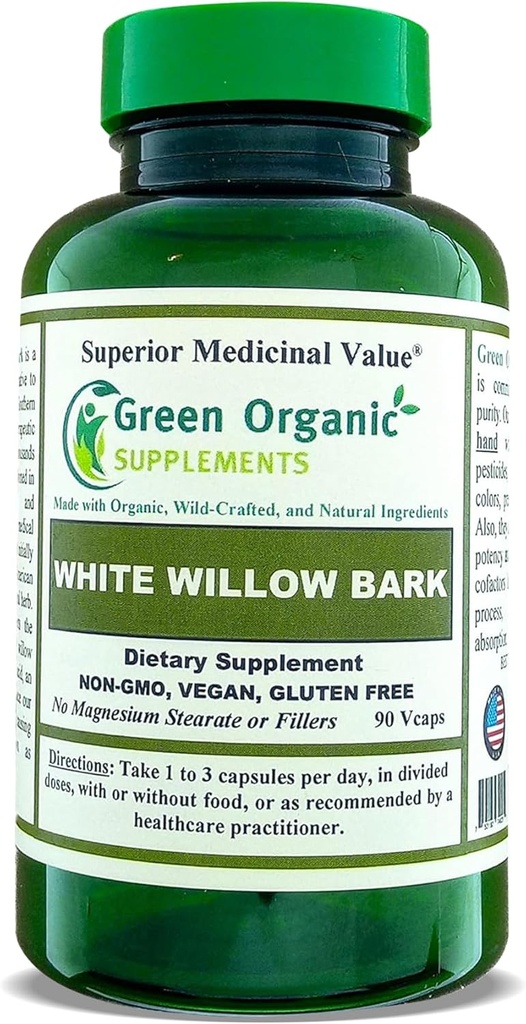 Green Organic Suppléments Capsule White Willow Bark (Single)