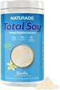 Naturade Poudre de protéines de soja total - 13g Protéines et 130 calories par portion - Zéro gras trans - Soy non OGM - Sans lactose et sans gluten - Vanille (30 portions)
