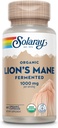 Solaray Capsules de complément de la Mane de Lions organiques - Fournir 1000 mg de champignons biologiques de la Mane de Lions, fermentés pour l'absorption améliorée - Vegan, garantie de 60 jours, labo vérifié, 30 portions, 60 VegCaps