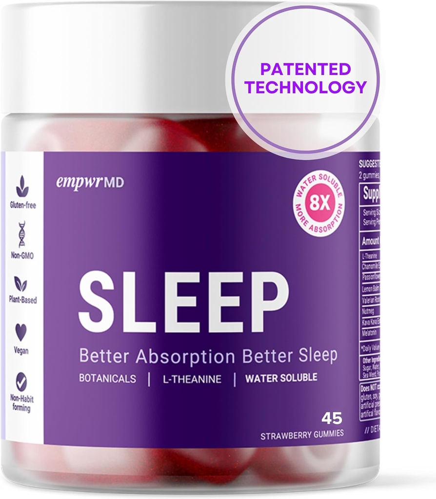 Soutien du sommeil (alimentation de 45 jours), supplément alimentaire, Valérien, 1mg de mélatonine, baume citron, camomille, paquet May Vary, fabriqué aux États-Unis