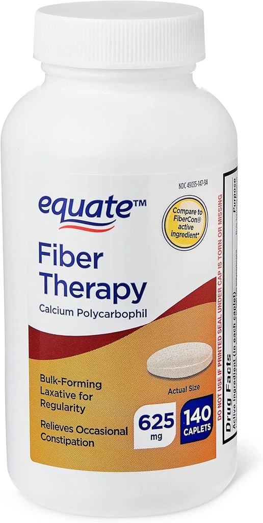 ikj Fiber Therapy Calcium Polycarbophile Caplets, 625 mg, 140 Nombre