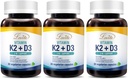 Lovita Vitamine K2 + D3, 400 UI Vitamine végane D3 & 120 mcg Vitamine K2 (MK-7), 2 en 1 Formule, Complexe Vitamine immune, soutient votre cœur, dents et fonction immune, 30 Capsules végétariennes (Pack de 3)