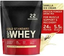 Whey Protéine Poudre Isolée sans gluten 100% Protéine Poudre Sportif Fitness Standard Or 100% Or Standard Whey Protéine 22 Servants-24 G Protéine-5.5 G BCAA Vanilla Crème glacée