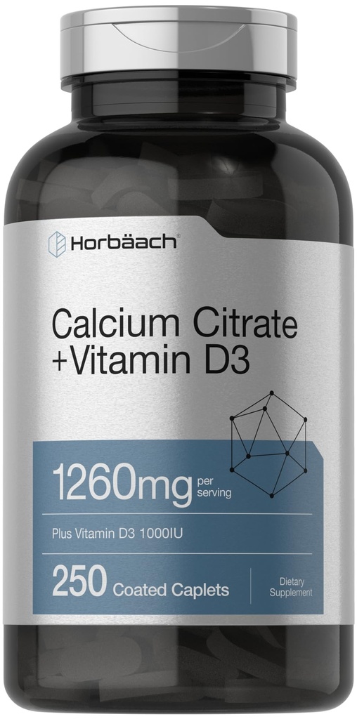 Horbäach Citrate de Calcium avec vitamine D3.