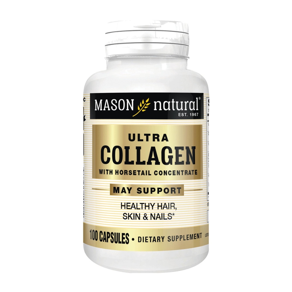 MASON NATURAL Ultra Collagène Capsules, 100% supplément de collagène hydrolysé pur pour la peau, les cheveux, les ongles et les articulations sains, 100 Compte, 50 jours d'approvisionnement