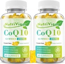 CoQ10 Gummies, Coenzyme Q10 Supplément 200 mg, Supplément à haute absorption CoQ10 pour l'énergie cellulaire et la santé immunitaire, végétalien, sans gluten, saveur d'ananas, 120 Nombre