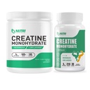 Poudre monohydratée de créatine 500 Grams & Capsules de créatine, Suppléments de créatine micronisés purs pour la construction de muscles, pré et post entraînement Poudre de créatine, non-OGM, non aromatisé