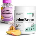 ColonBroom Psyllium Husk Poudre Sucre Cravatant Suppresseur - Picolinate de chrome 200mcg, 2 articles - Supplément fibre Colon Cleanser (50 portions) + Suppresseur de sucre Cravatant (60 portions)