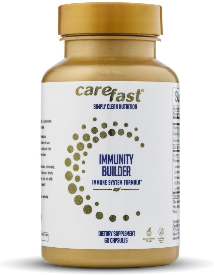 Suppléments Immunity Builder - 60 Capsules Vegan Naturelles - Vitamines C, B6, D, Extrait de Elderberry et Zinc - Système immunitaire Booster pour hommes, femmes, aînés