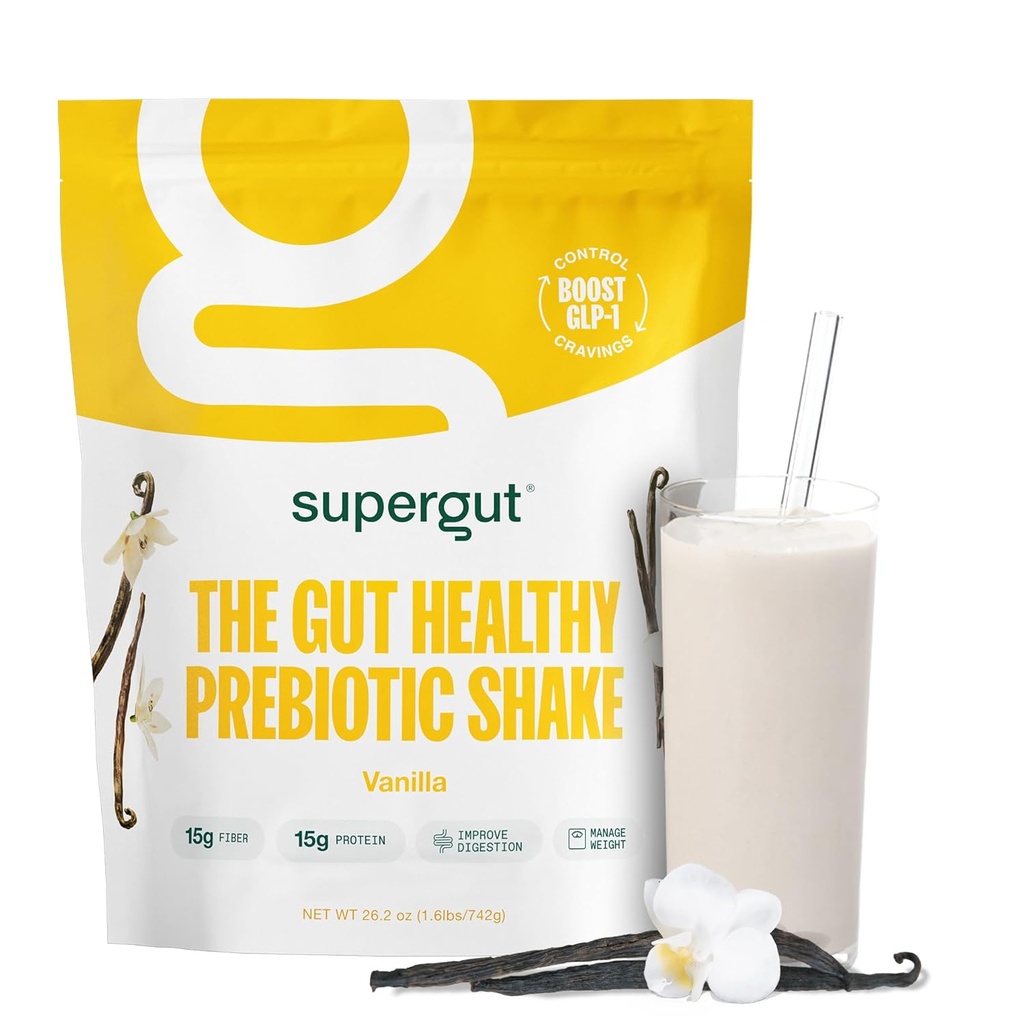 Supergut Shakes prébiotiques.Remplacement des repas.Boost GLP-1.Principaux protéines et fibre.... Pas de sucre ajouté..