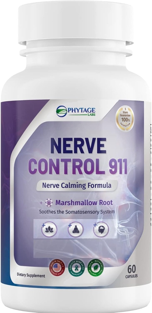 Nerve Control 911 - Supplément Santé Nerve à base de plantes naturelles (60 capsules)