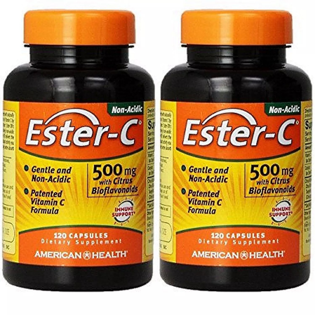 Ester-C 500 mg avec Citrus Bioflavonoïdes 120+120 Produits de santé américains gratuits 1