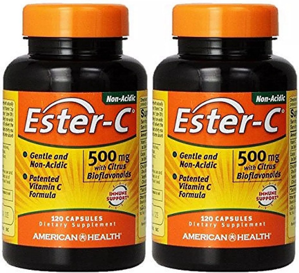 Ester-C 500 mg avec Citrus Bioflavonoïdes 120+120 Produits de santé américains gratuits 1
