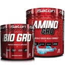 Amplificateur de synthèse de protéines bio-GRO d'iSatori - Unlavored (60 portions) & iSatori Amino-GRO BCAA Poudre - Blue Razz Snow Cone (30 portions)