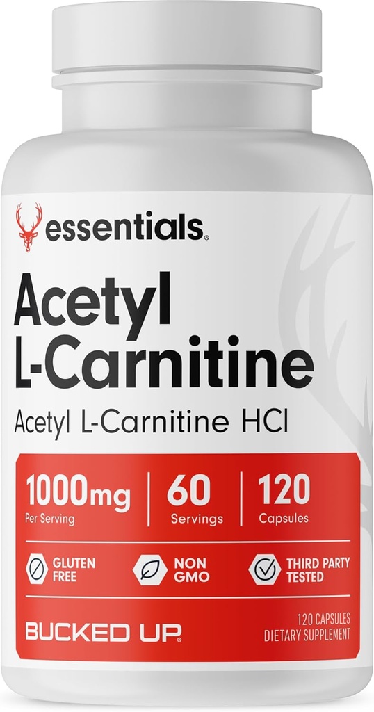 Encerclé Acétyl L-Carnitine 1000mg par portion, soutient la fonction cérébrale essentielle (60 portions, 120 capsules)