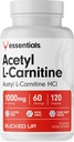 Encerclé Acétyl L-Carnitine 1000mg par portion, soutient la fonction cérébrale essentielle (60 portions, 120 capsules)