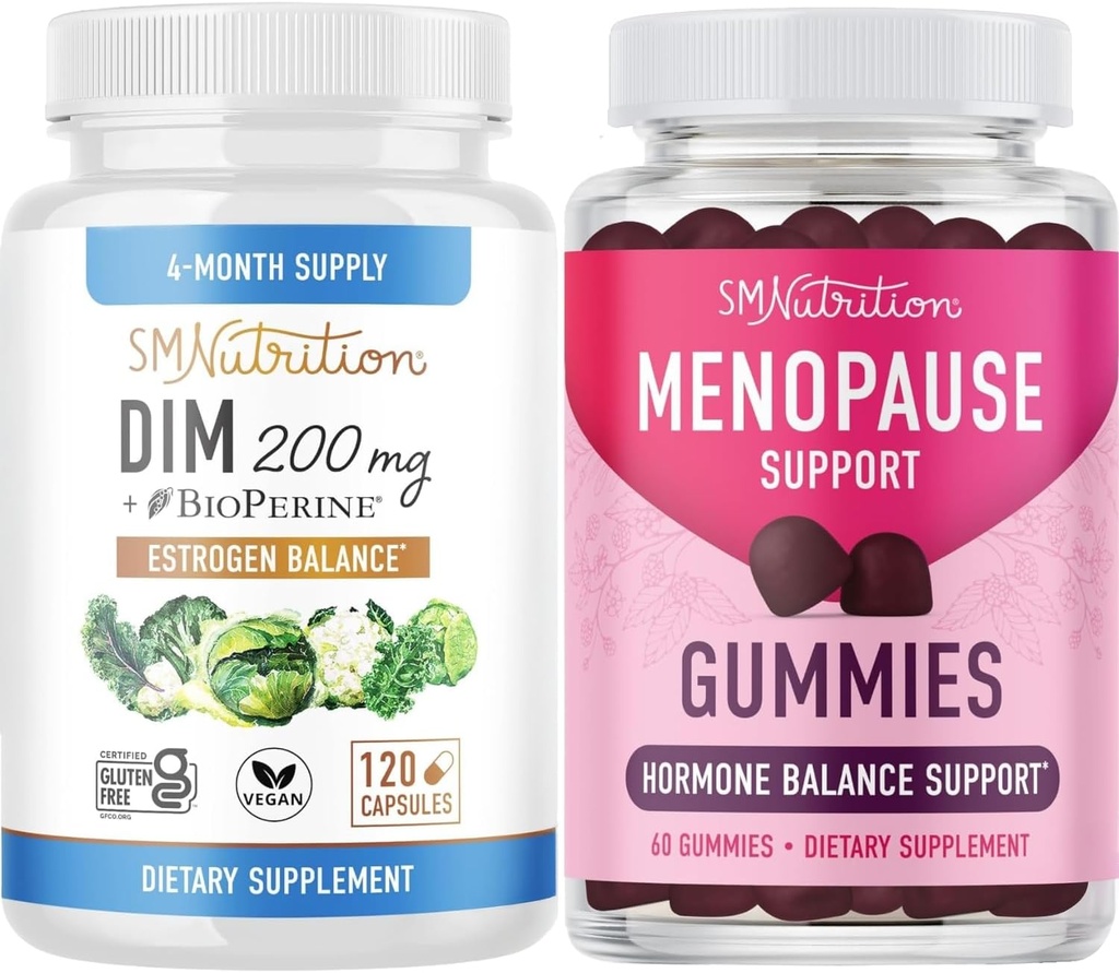 Soutien à la ménopause Gummies Plus 200mg DIM supplément pour l'équilibre œstrogène amélioré pour les femmes.