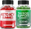 Keto ACV Gummies (60 comte) Formule avancée de perte de poids et de soutien thyroïde (90 comte) Supplément de soutien avec Ashwaganda, Iodine, Bladderwrack, Kelp & Schisandra - Non-OGM, Vegan & Made in USA