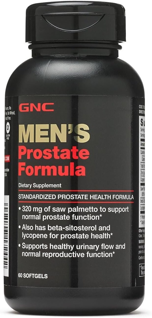 GNC Prostate Formula pour hommes, 60 Softgels, soutient la fonction reproductive normale