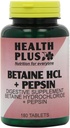 Health Plus Betaine Hcl + Pepsin Supplément digestif santé - 180 comprimés
