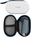 AGOZ Asthma Inhaler médecine sac de voyage pour les enfants et les adultes - Protège porte-pochette médicale Couverture avec fermeture à glissière et sangle de poignet (blanc)