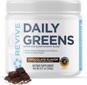Revive MD Daily Green Powder Superfood (chocolat) - Supergreens Poudre pour soutenir les niveaux d'énergie - Jus vert qui améliore l'apport de fibres - Légumes soutient la digestion et la santé Gut
