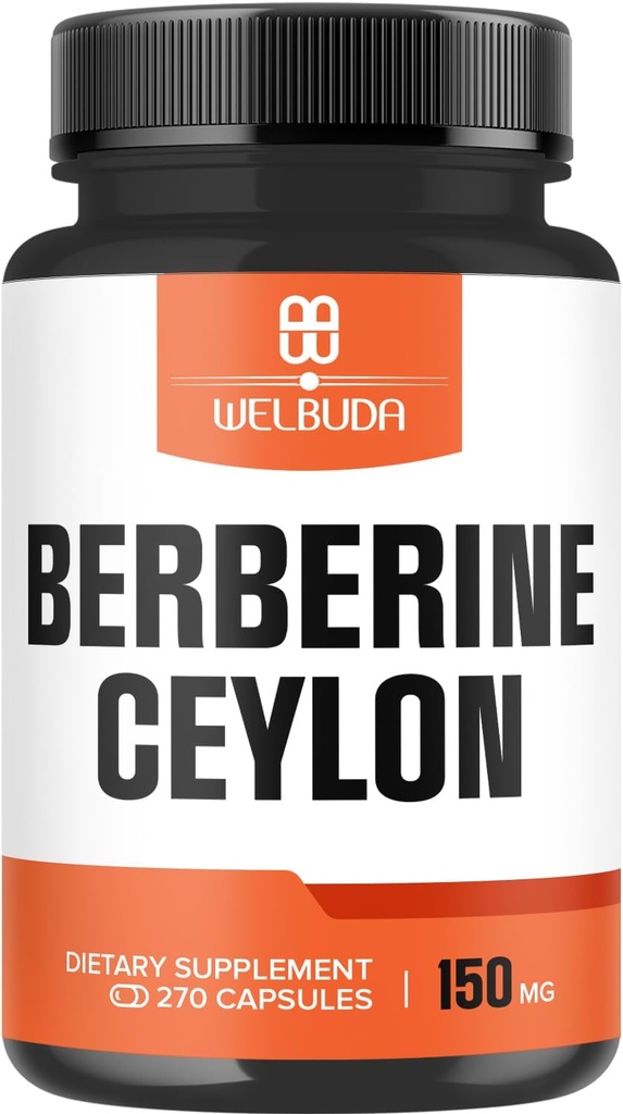1000mg Berberine Supplement with 500mg Ceylon Cinnamon - 270 Capsules - Super Formula with Premium Ingredients - Support Circulatory Health, Immune System, Body Management & Disgestion