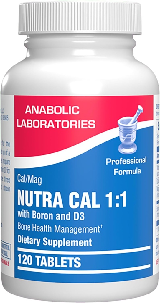 Supplément os de magnésium D3 pour les femmes - Supplément osseux clinique avec vitamine de magnésium D3 et complexe boron pour l'entretien des os - 120 Compte Nutra Cal 1:1