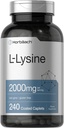 Horbäach L-Lysine. 2000mg. 240 Caplets. Supplément végétarien, sans OGM et sans gluten.