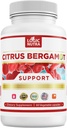 Supplément d'agrumes Bergamote pour le cholestérol élevé – 1000mg Extrait d'agrumes Bergamote 10:1 (2 capsules) – Mélange de Bergamote biologique, non OGM, breveté pour la santé cardiaque – 60 capsules